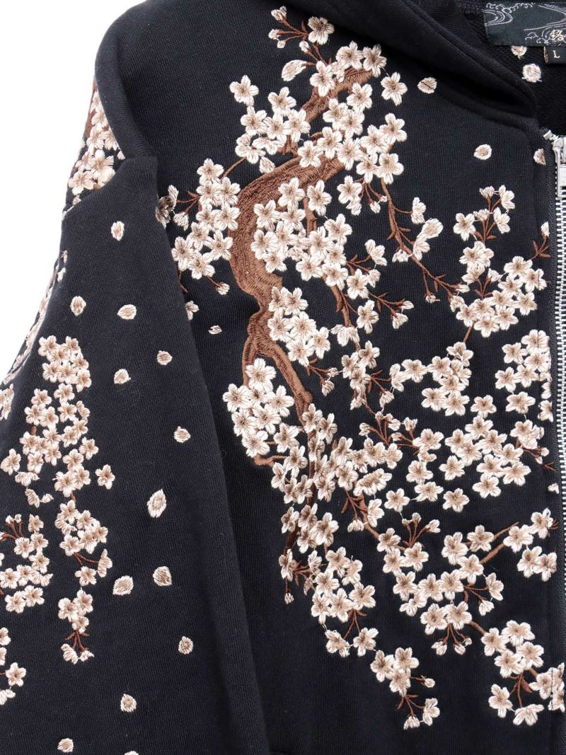 【絡繰魂・粋】“北斎神奈川沖浪裏”総刺繍ZIPパーカー