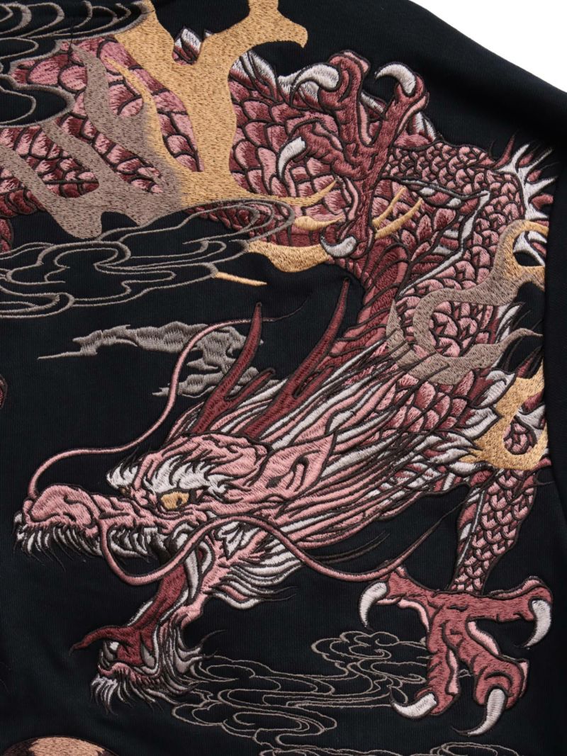【絡繰魂・粋】“龍虎”総刺繍ZIPパーカー