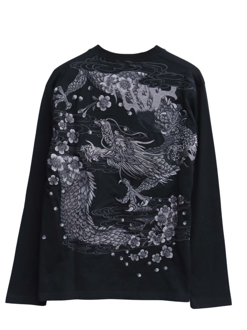 【絡繰魂・粋】“桜龍降臨”刺繍入りロンT