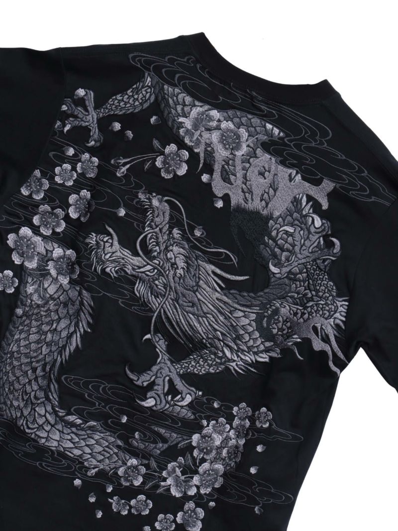 【絡繰魂・粋】“桜龍降臨”刺繍入りロンT