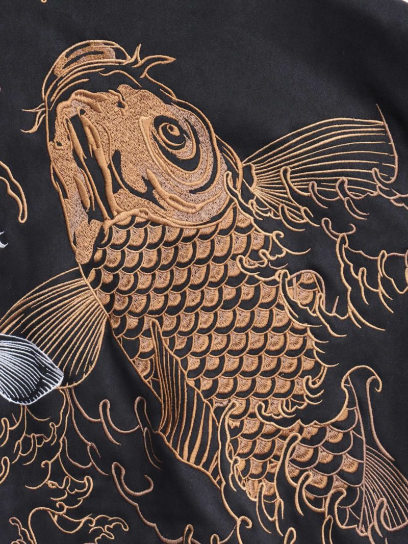 【絡繰魂・粋】“夫婦鯉”総刺繍ZIPパーカー