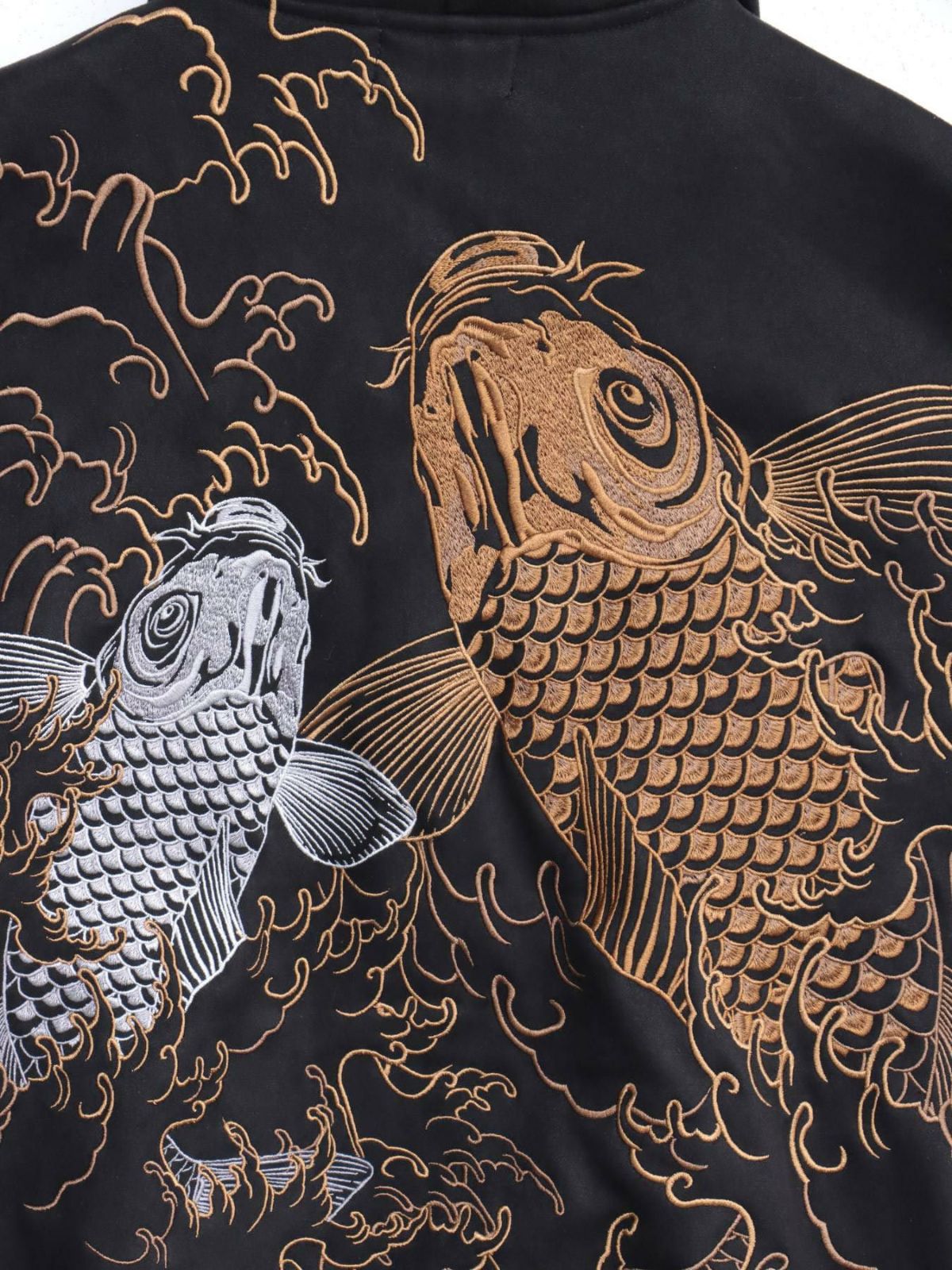 【絡繰魂・粋】“夫婦鯉”総刺繍ZIPパーカー