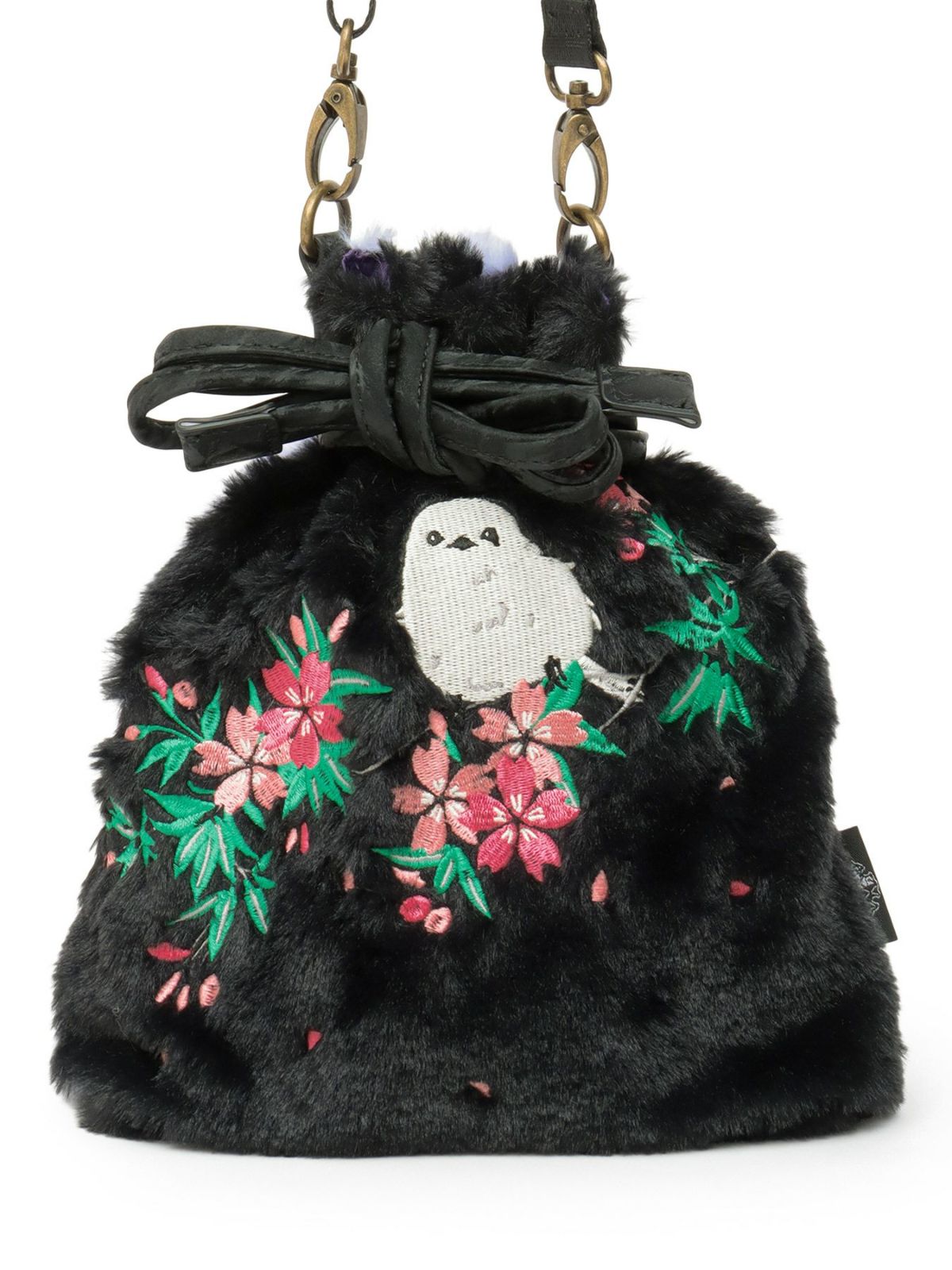 【雅結】シマエナガ 2WAY巾着バッグ