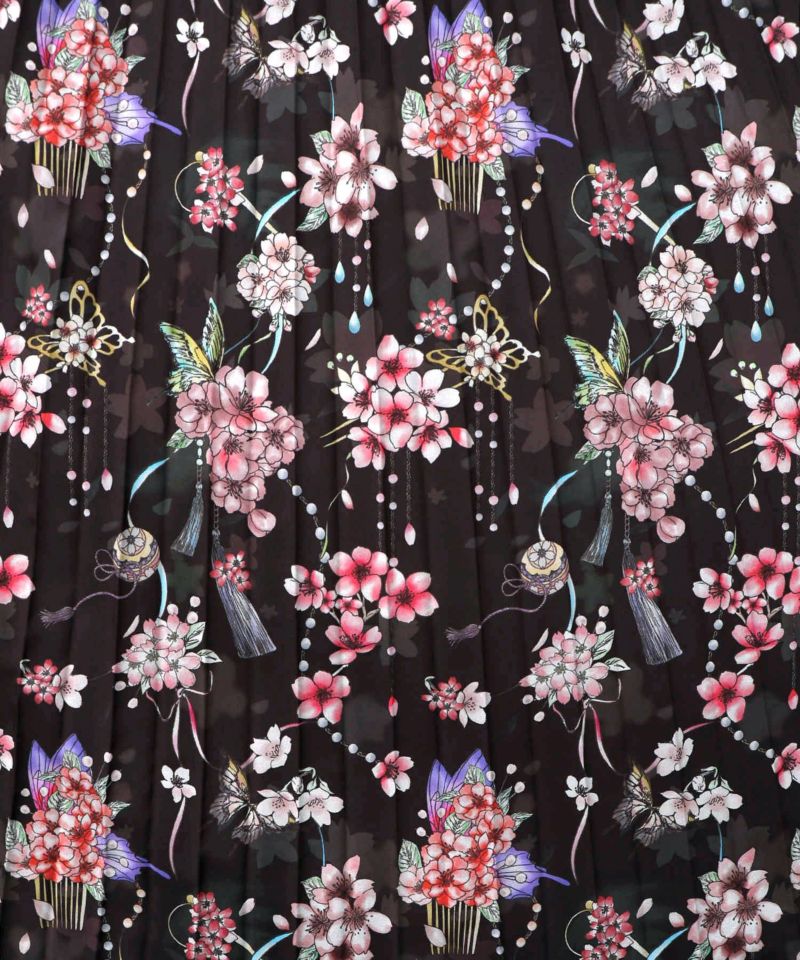 【雅結×iS ScoLar】コラボ 花蝶リバーシブルスカート