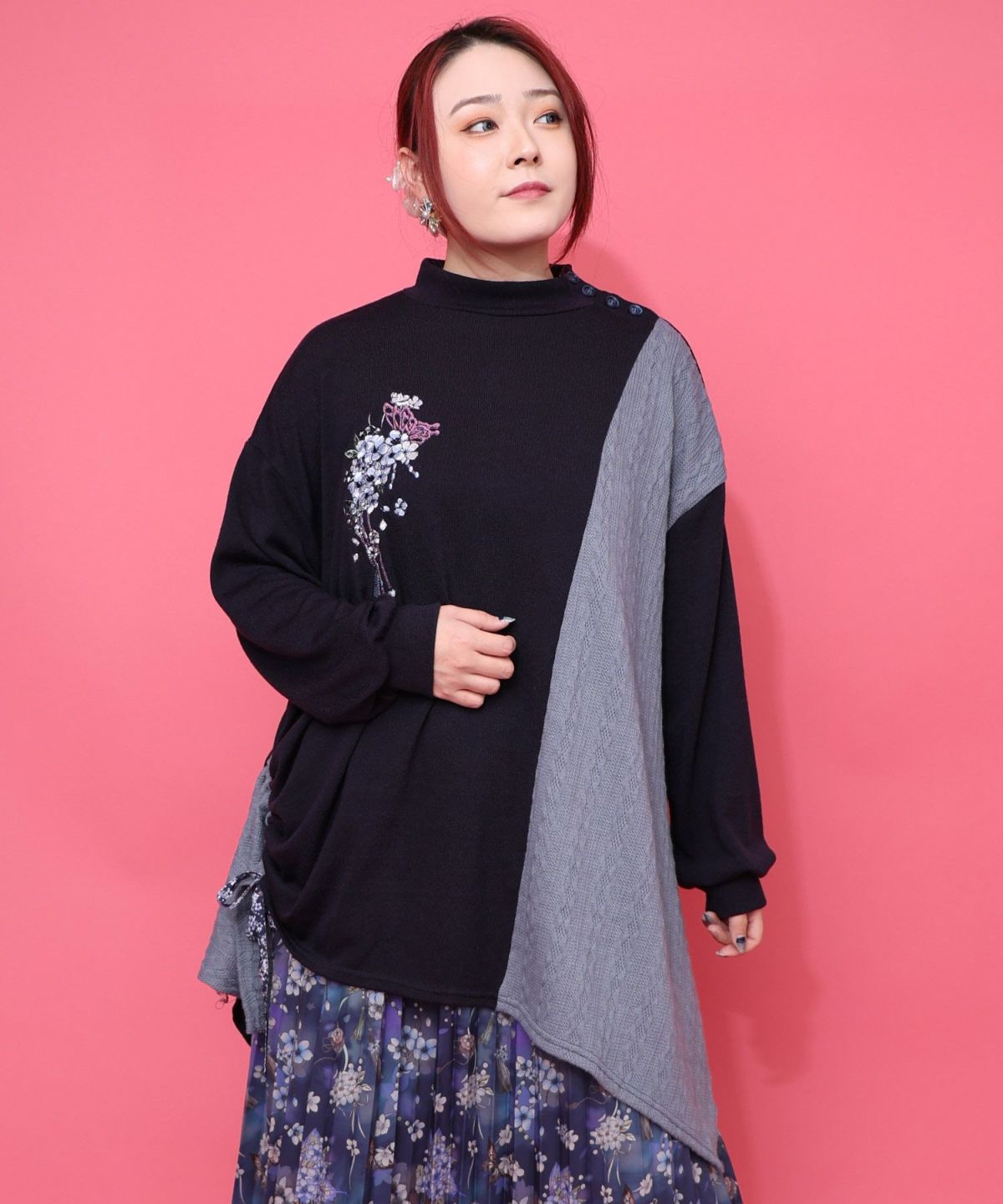 【雅結×iS ScoLar】コラボ 異素材切替プルオーバー