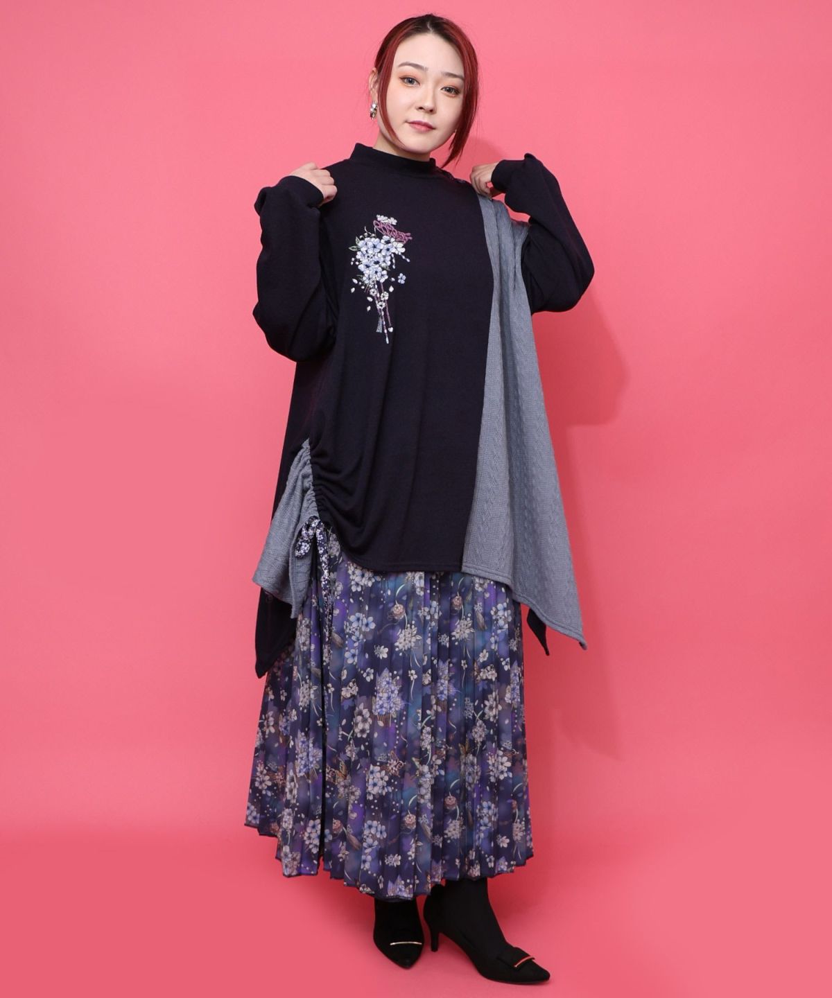 【雅結×iS ScoLar】コラボ 異素材切替プルオーバー