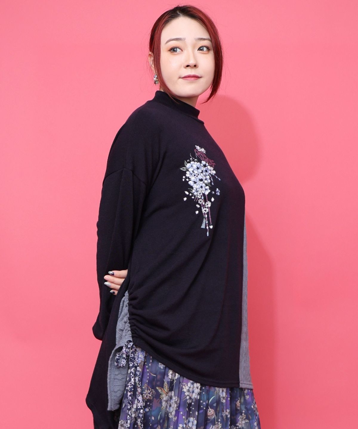 【雅結×iS ScoLar】コラボ 異素材切替プルオーバー