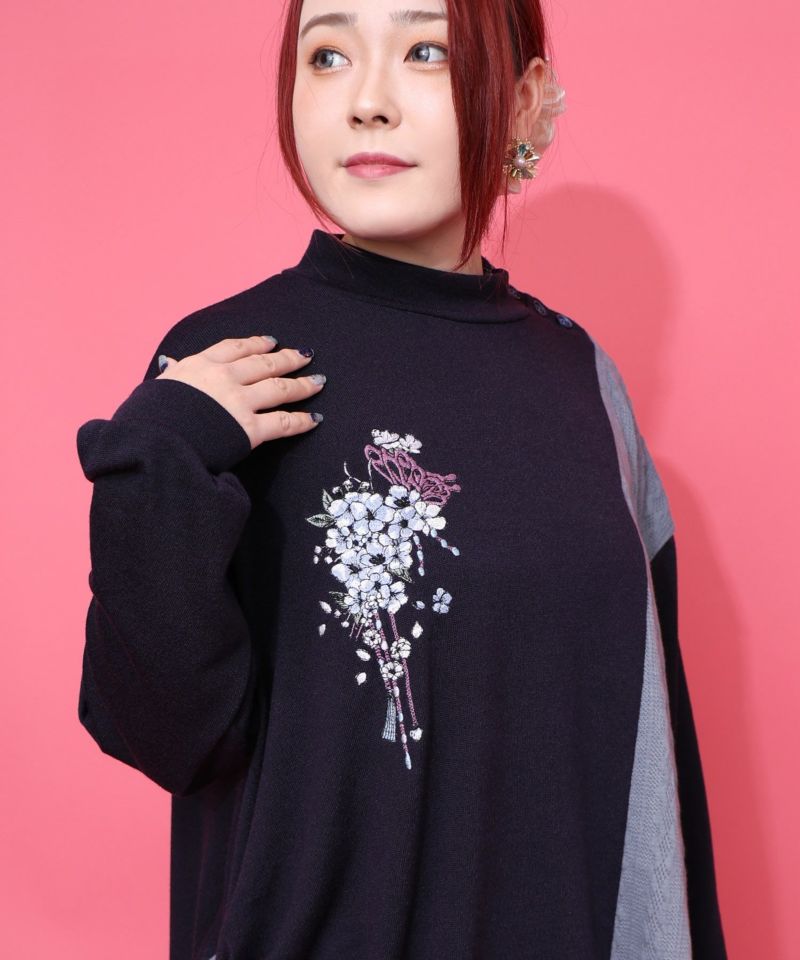 【雅結×iS ScoLar】コラボ 異素材切替プルオーバー