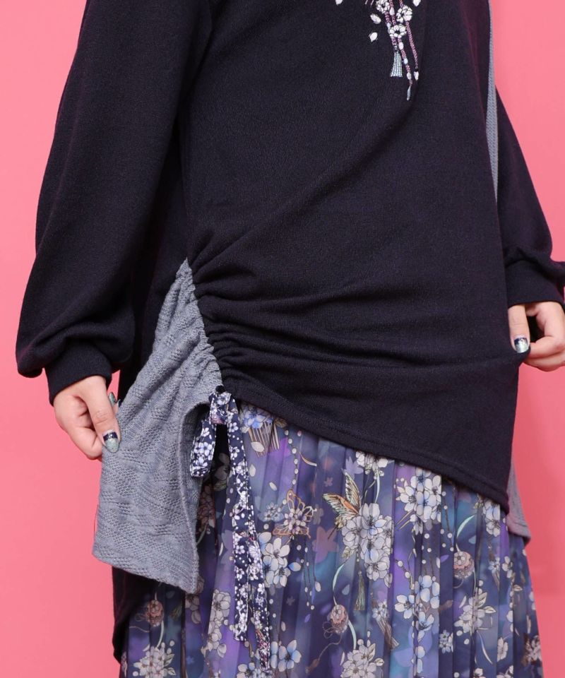 【雅結×iS ScoLar】コラボ 異素材切替プルオーバー