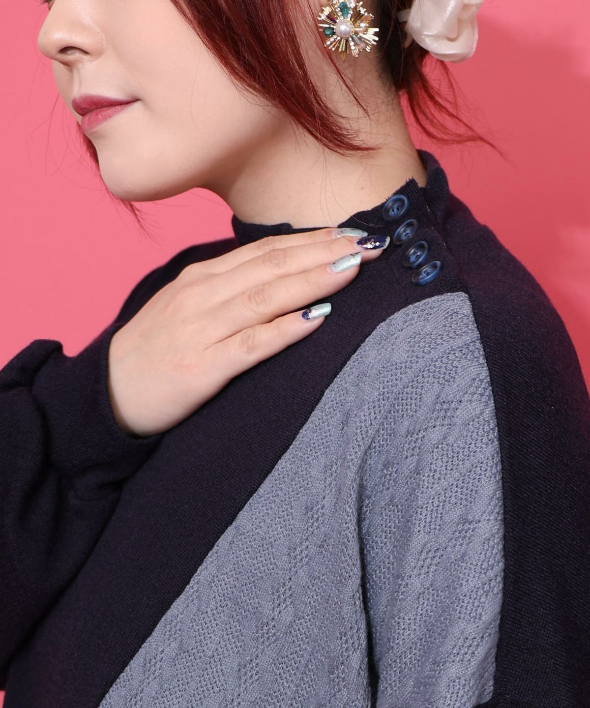 【雅結×iS ScoLar】コラボ 異素材切替プルオーバー