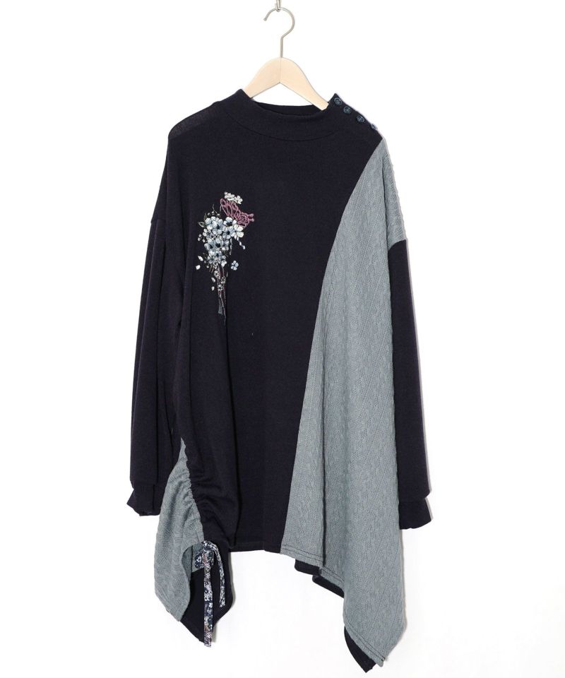 【雅結×iS ScoLar】コラボ 異素材切替プルオーバー