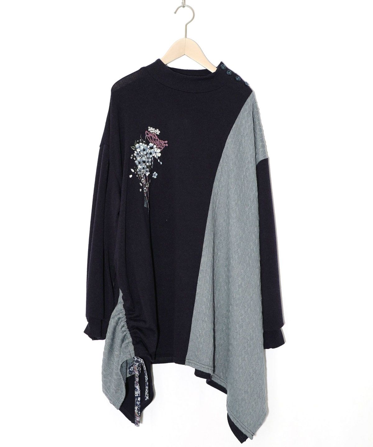 【雅結×iS ScoLar】コラボ 異素材切替プルオーバー