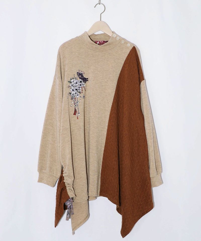 【雅結×iS ScoLar】コラボ 異素材切替プルオーバー