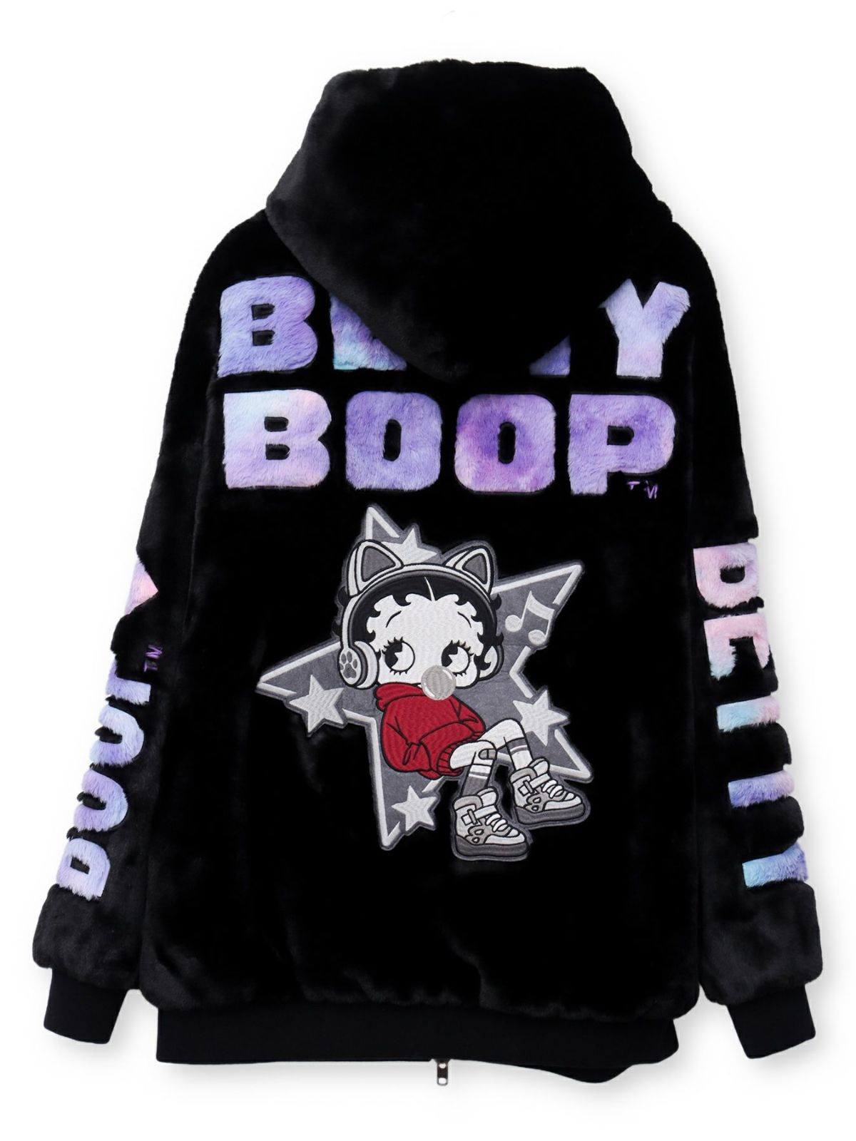 【BETTY BOOP】“TOXIC BETTY”刺繍入りファーパーカー〔別注〕