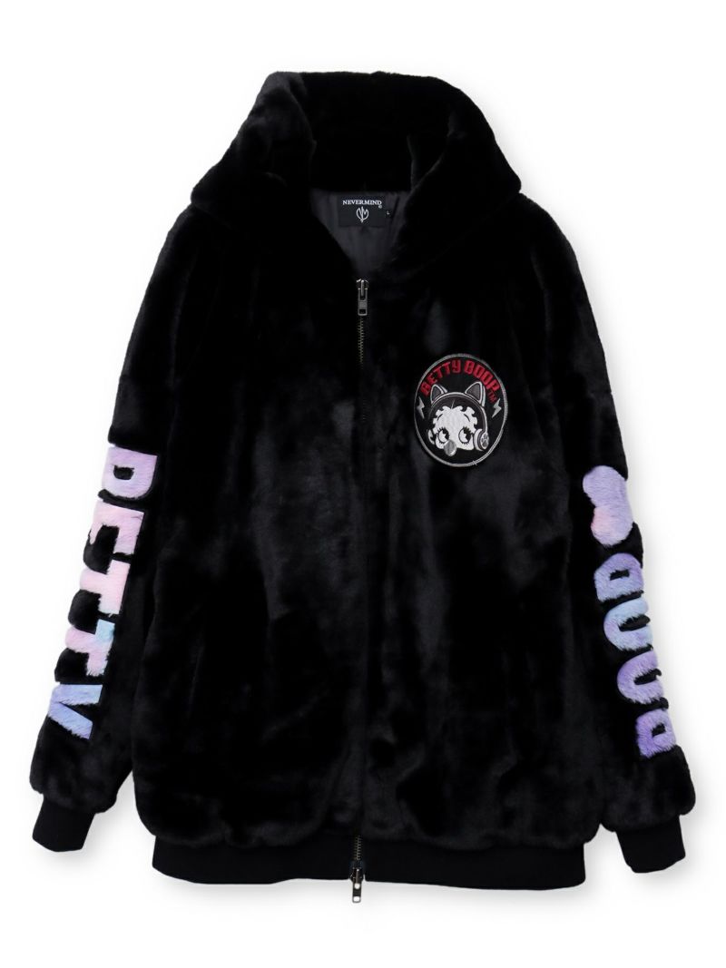 【BETTY BOOP】“TOXIC BETTY”刺繍入りファーパーカー〔別注〕
