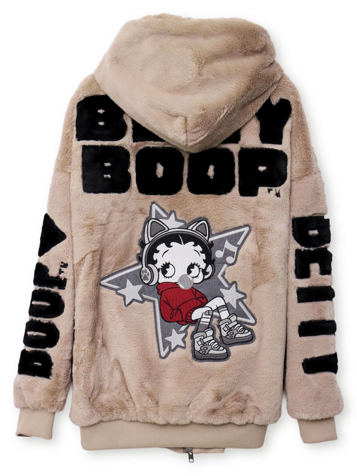【BETTY BOOP】“TOXIC BETTY”刺繍入りファーパーカー〔別注〕
