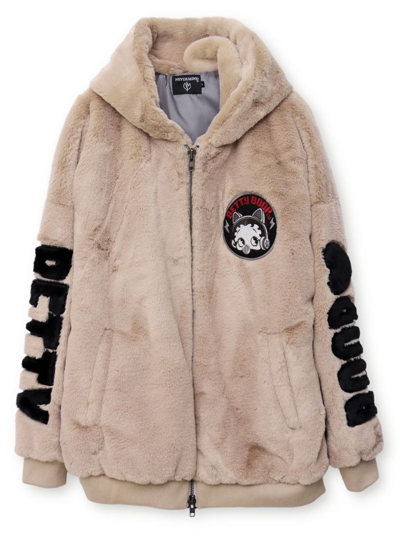 【BETTY BOOP】“TOXIC BETTY”刺繍入りファーパーカー〔別注〕