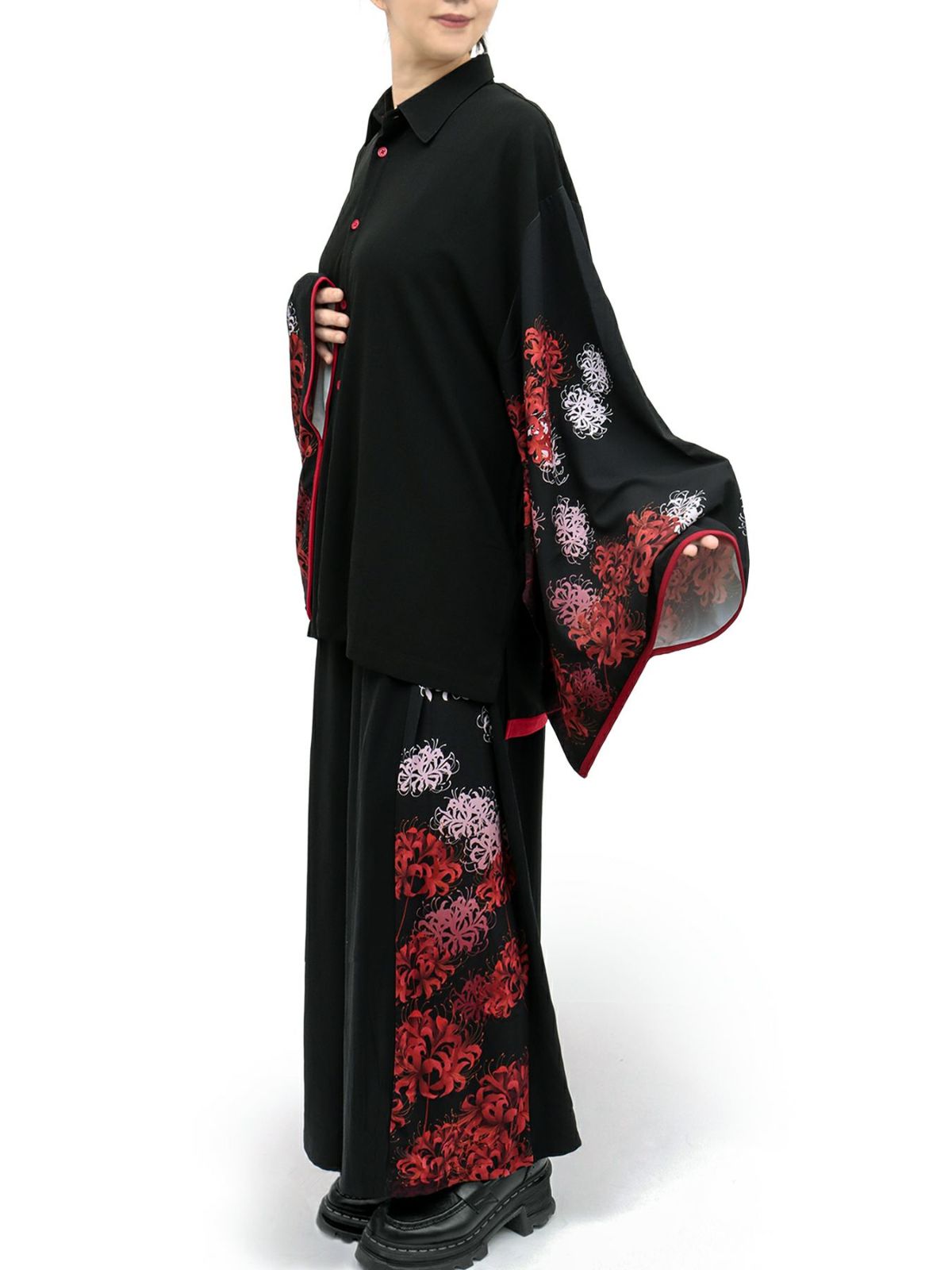 【雅結 -EN-】“彼岸花”昇華転写振袖シャツ