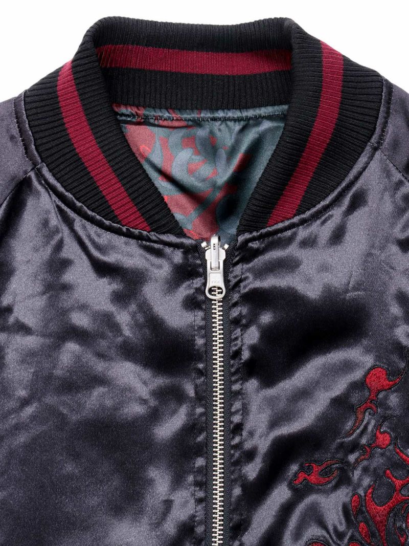 【DRASTIC GARDEN】“火炎ノ菊”刺繍入りリバーシブルスカジャン