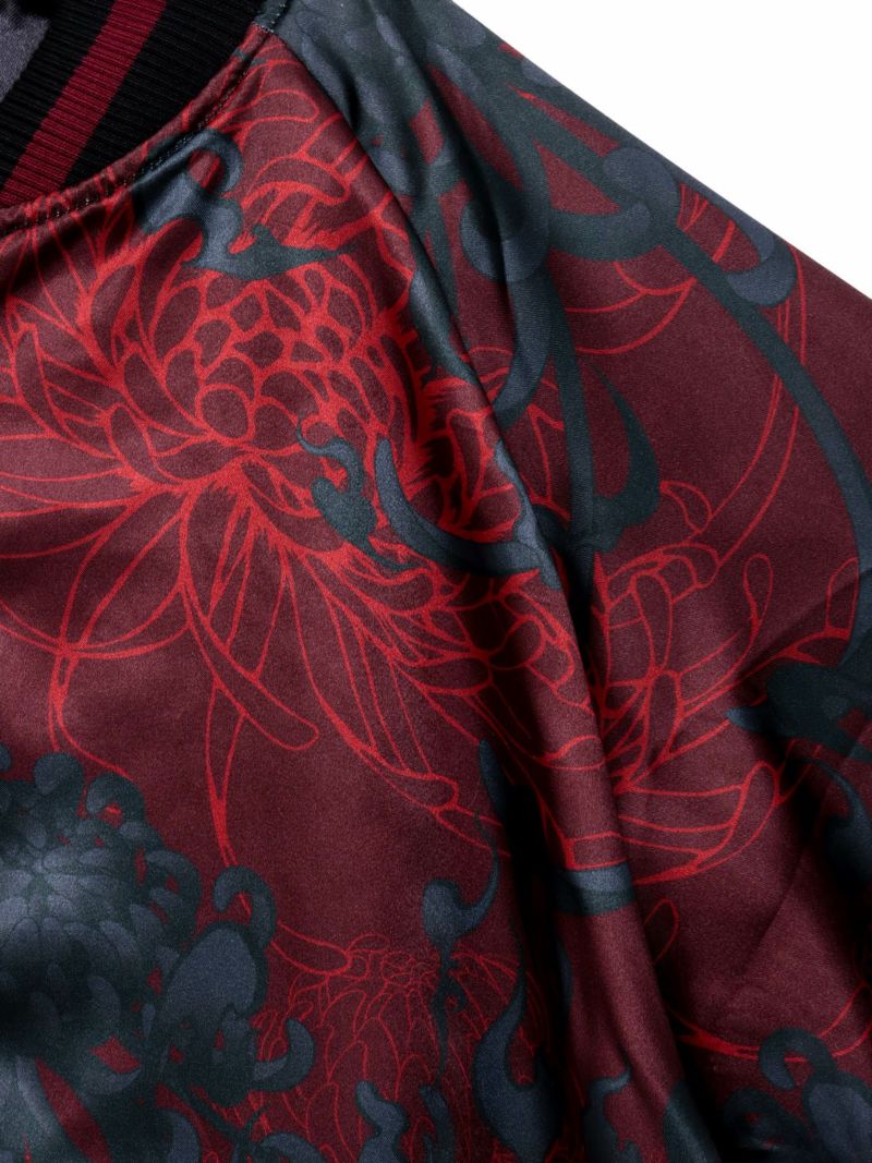 【DRASTIC GARDEN】“火炎ノ菊”刺繍入りリバーシブルスカジャン