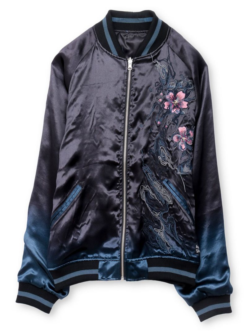 【DRASTIC GARDEN】“煙ノ桜”刺繍入りリバーシブルスカジャン