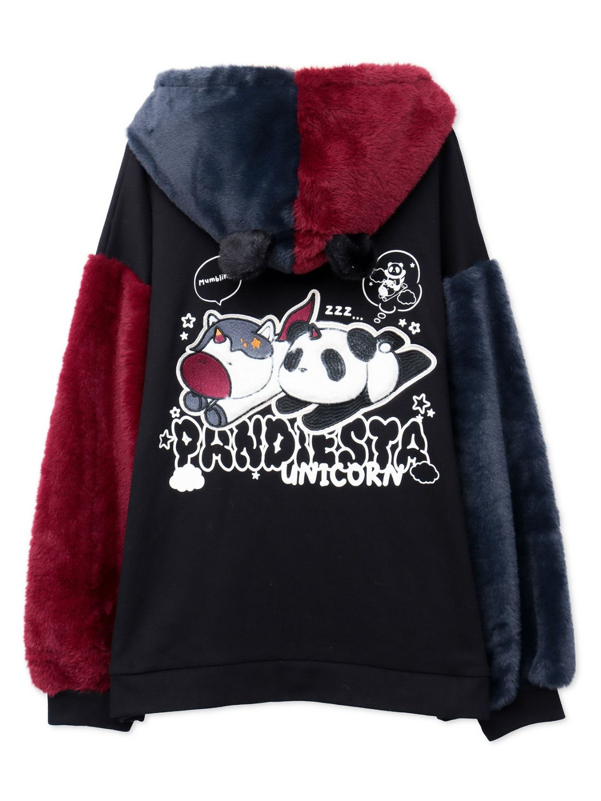 【PANDIESTA JAPAN】“初夢ユニコーン”フェイクファー切替ZIPパーカー