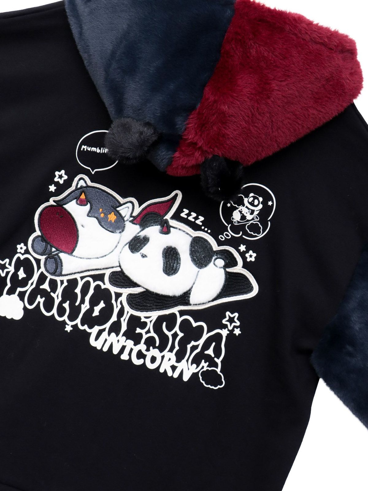 【PANDIESTA JAPAN】“初夢ユニコーン”フェイクファー切替ZIPパーカー