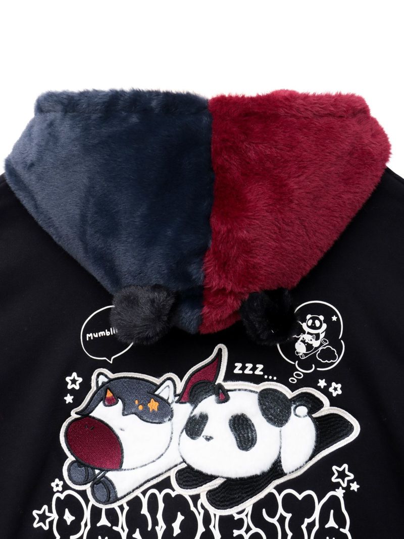 【PANDIESTA JAPAN】“初夢ユニコーン”フェイクファー切替ZIPパーカー