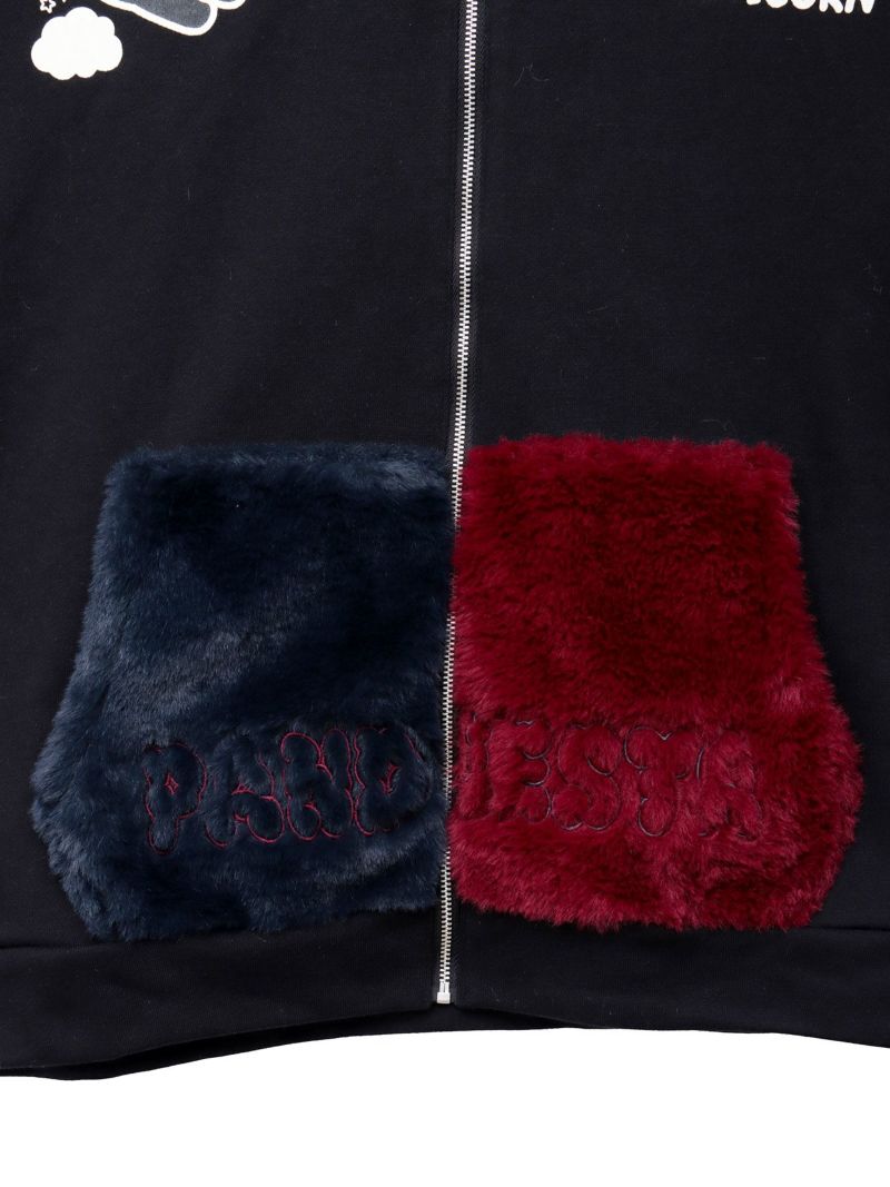 【PANDIESTA JAPAN】“初夢ユニコーン”フェイクファー切替ZIPパーカー