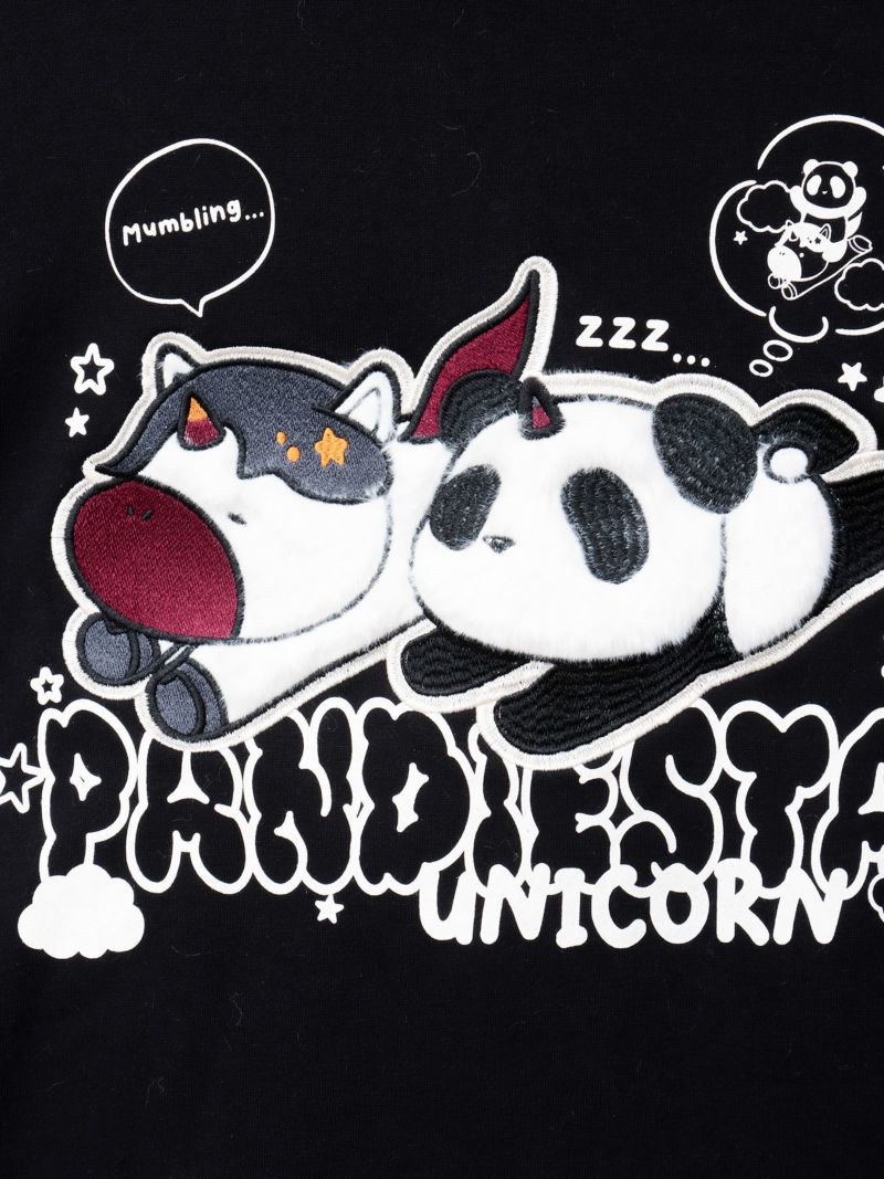 【PANDIESTA JAPAN】“初夢ユニコーン”フェイクファー切替ZIPパーカー