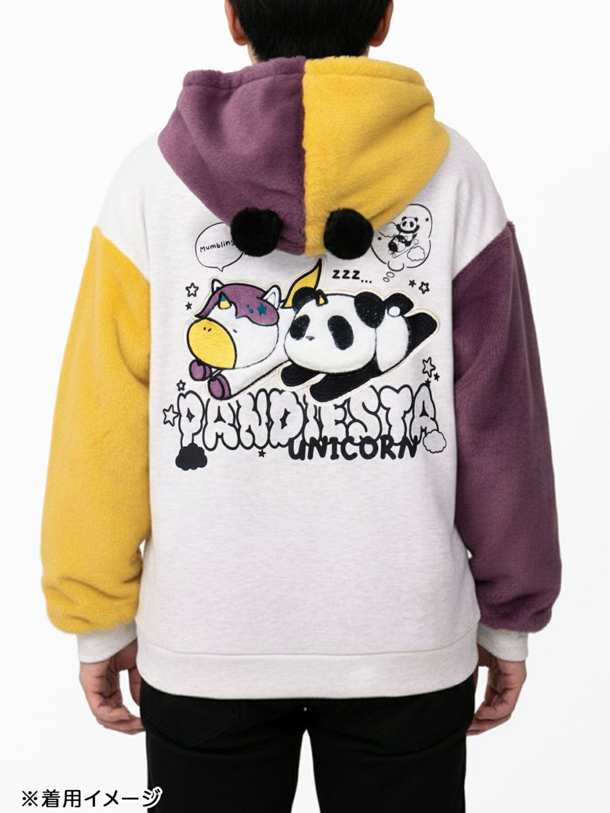 【PANDIESTA JAPAN】“初夢ユニコーン”フェイクファー切替ZIPパーカー