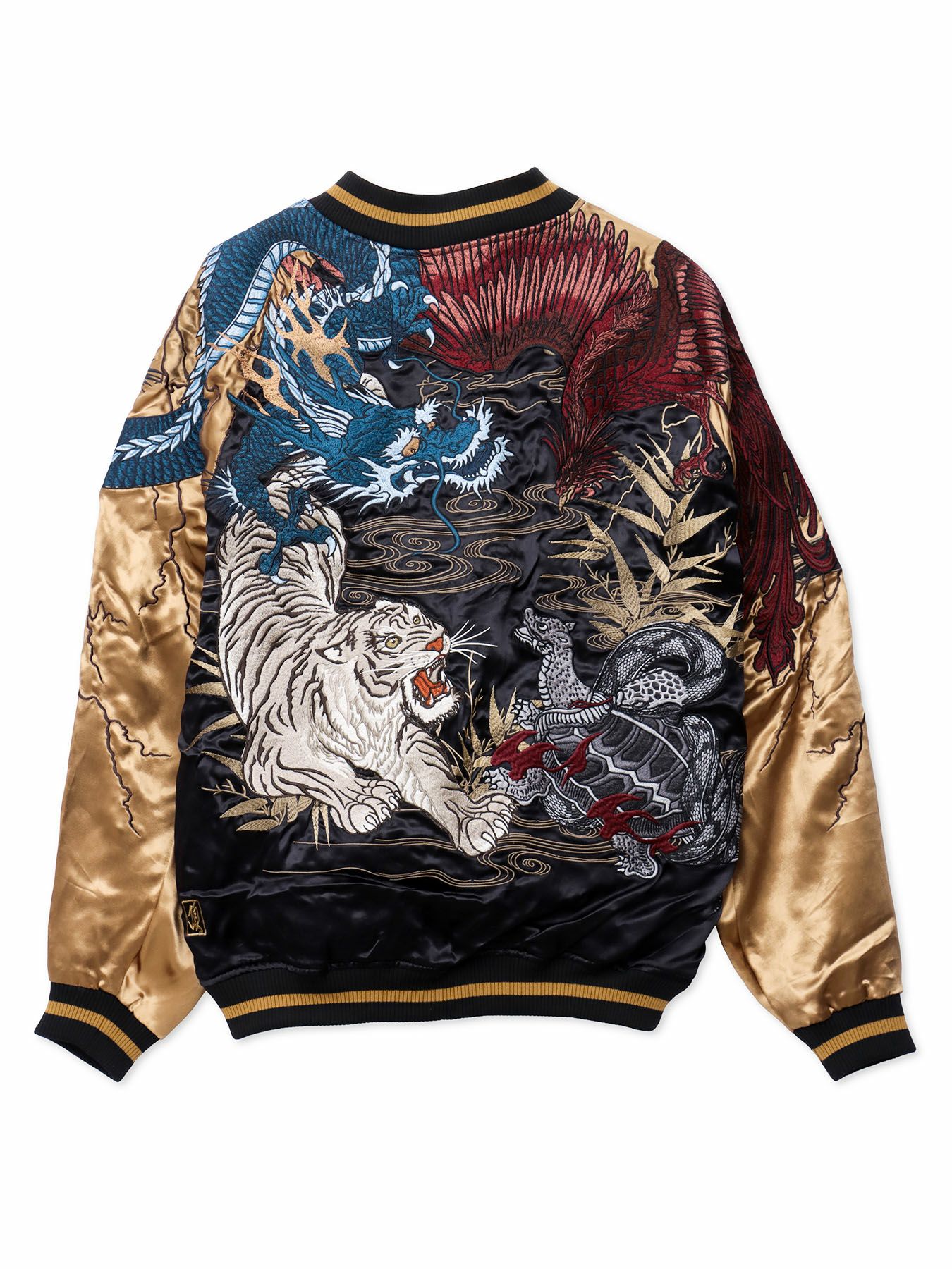 絡繰魂・頂】“四神と麒麟”総刺繍リバーシブルスカジャン〔別注