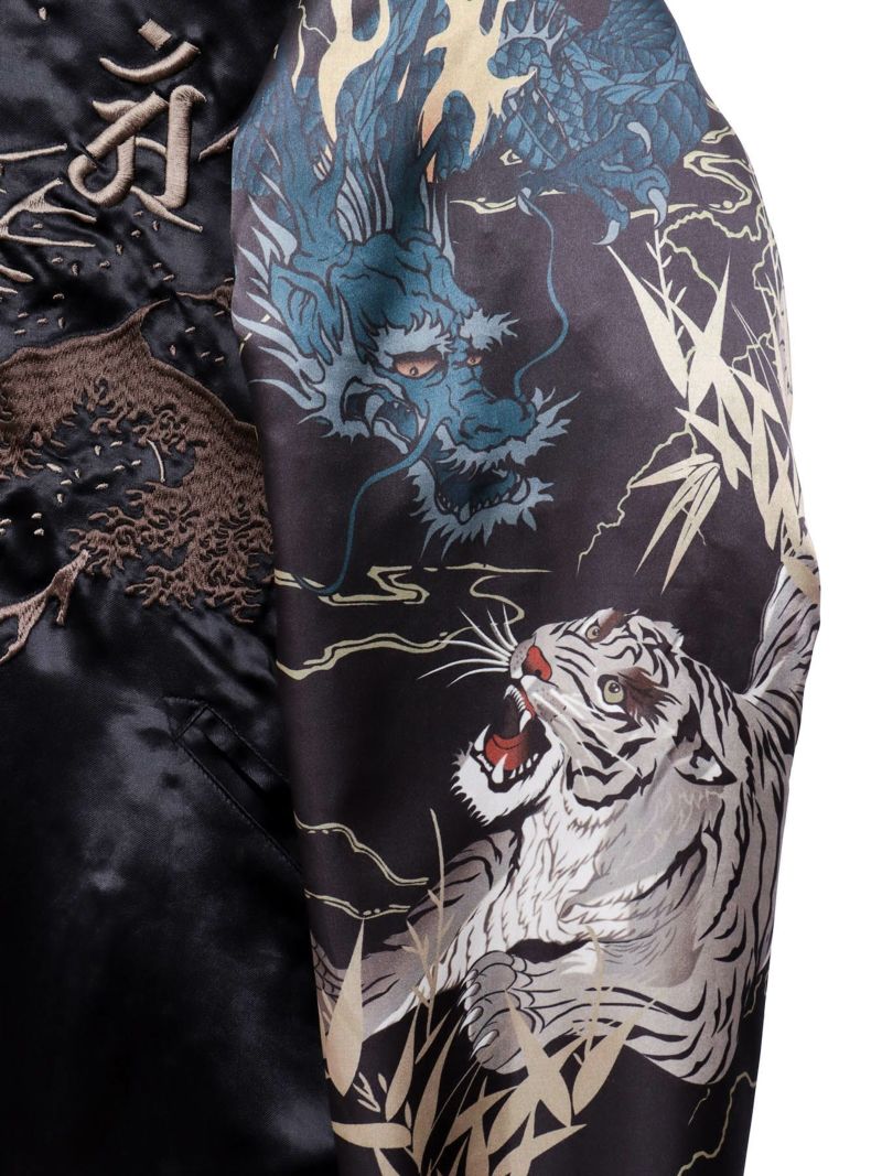 【絡繰魂・頂】“四神と麒麟”総刺リバーシブルスカジャン〔別注〕