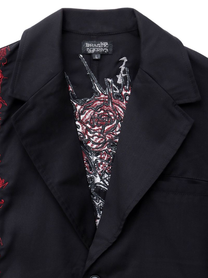 【DRASTIC GARDEN】“稲妻ノ薔薇”総刺繍BIGテーラードジャケット