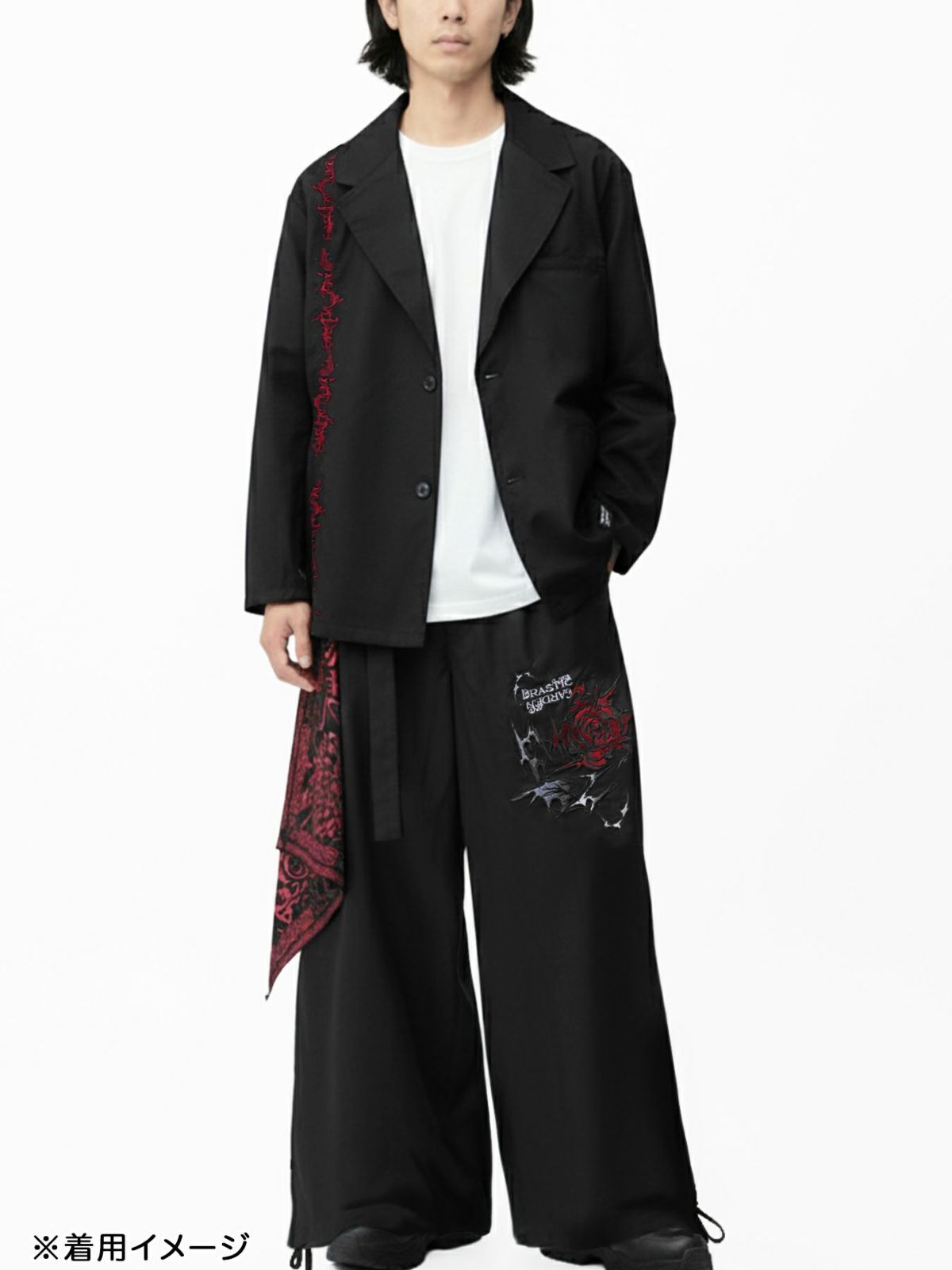 【DRASTIC GARDEN】“稲妻ノ薔薇”総刺繍BIGテーラードジャケット