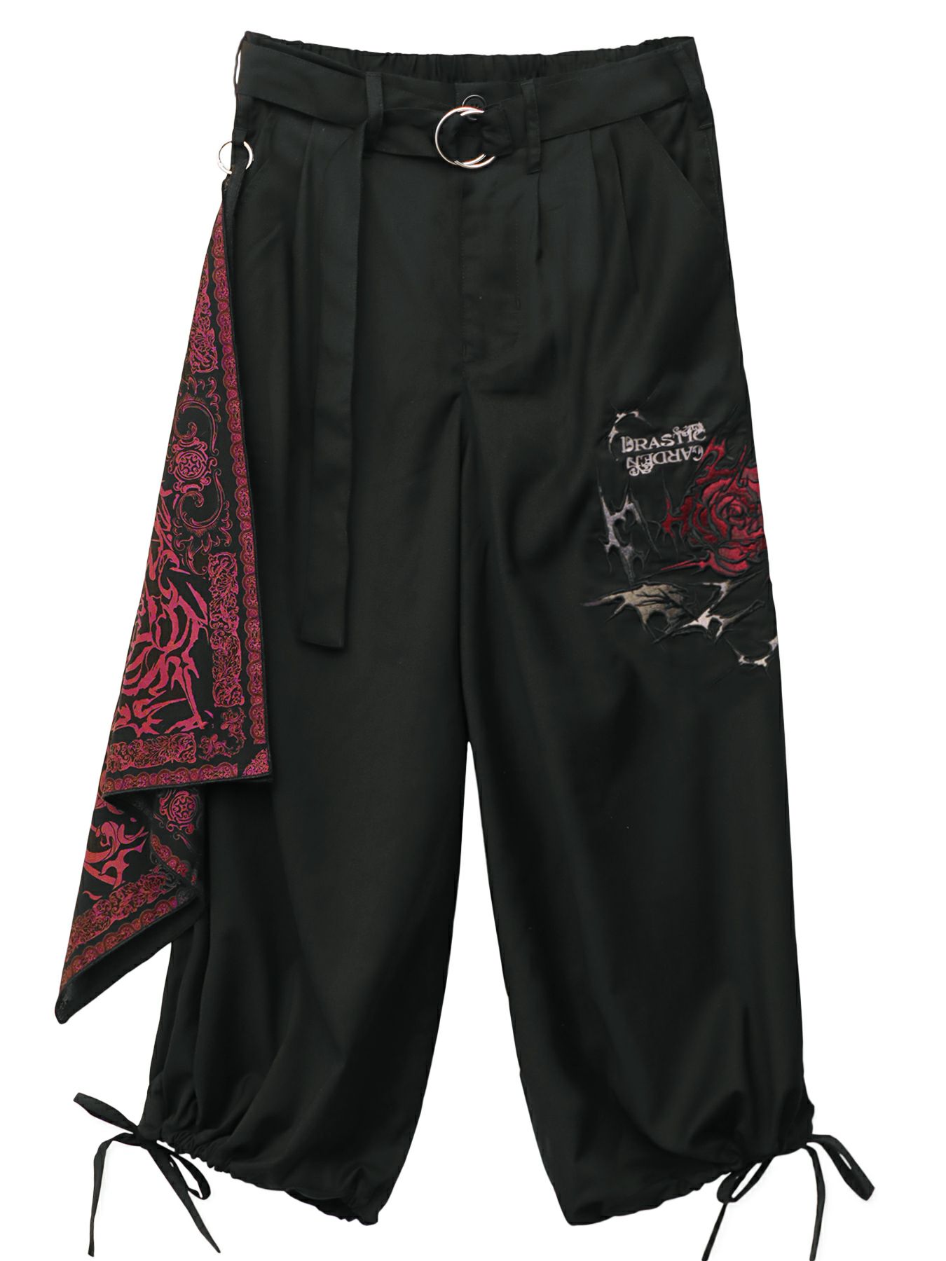 【DRASTIC GARDEN】“稲妻ノ薔薇”総刺繍ワイドパンツ