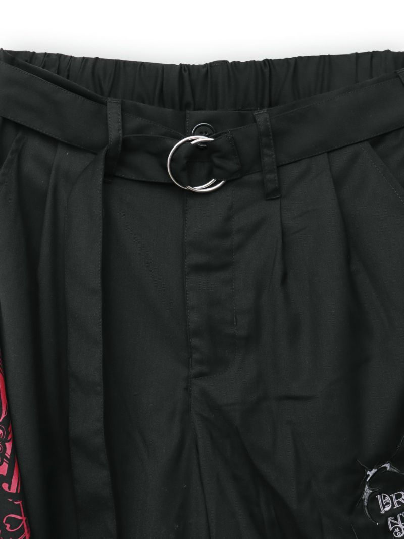 【DRASTIC GARDEN】“稲妻ノ薔薇”総刺繍ワイドパンツ