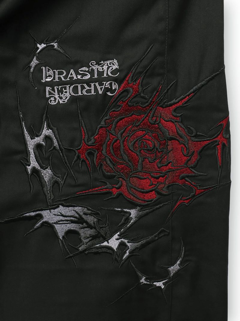 【DRASTIC GARDEN】“稲妻ノ薔薇”総刺繍ワイドパンツ