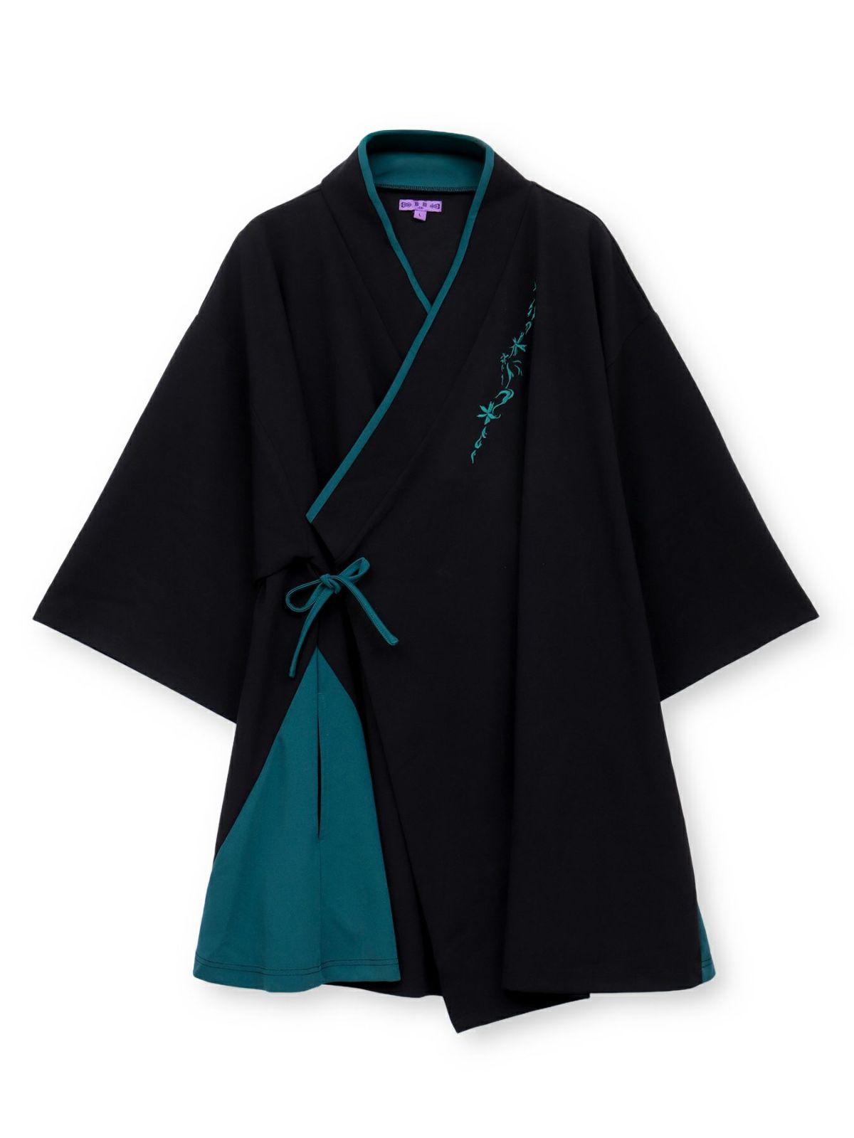 【雅結 -EN-】“九尾”刺繍入りキモノスリーブ8分袖 変形シャツ