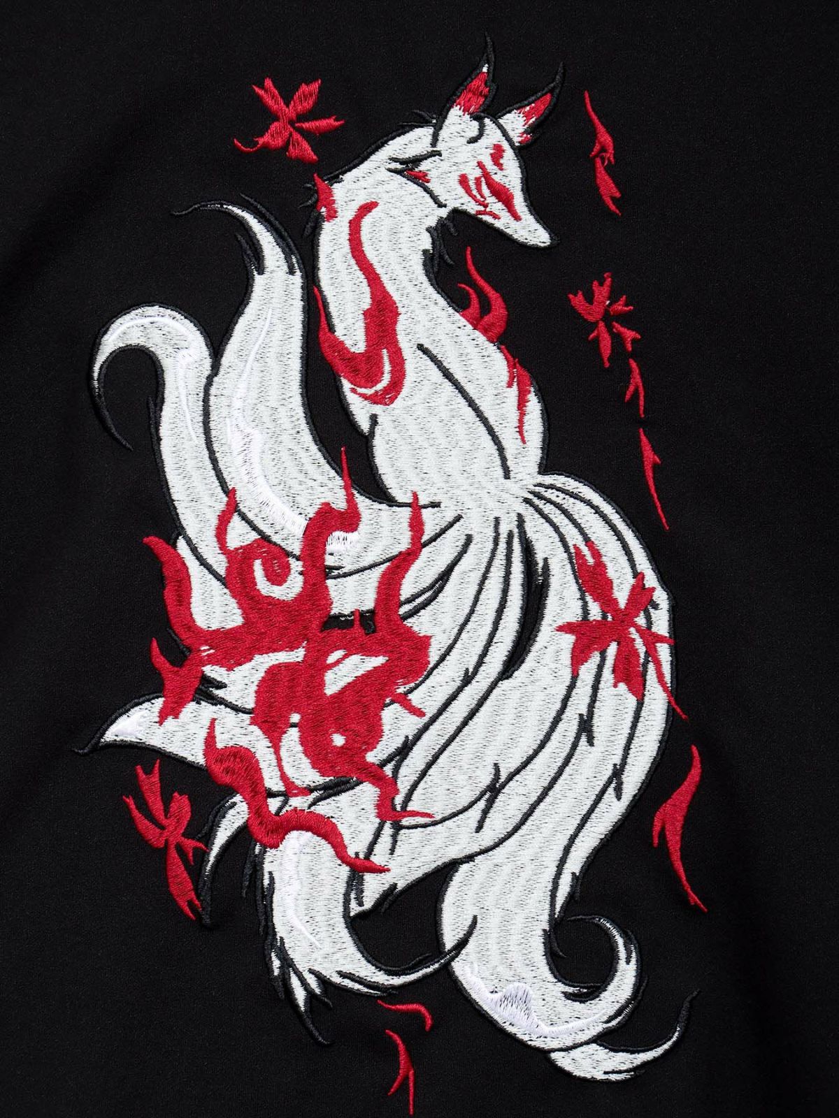 【雅結 -EN-】“九尾”刺繍入りキモノスリーブ8分袖 変形シャツ