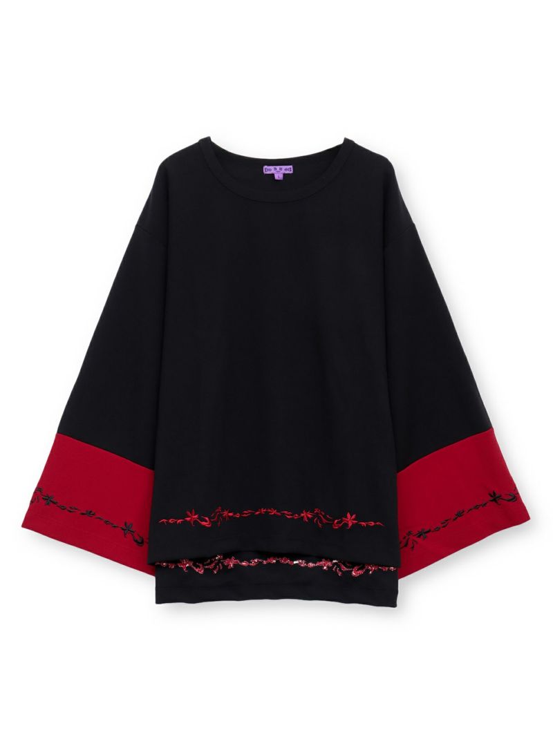  【雅結 -EN-】桜刺繍 キモノスリーブロンT