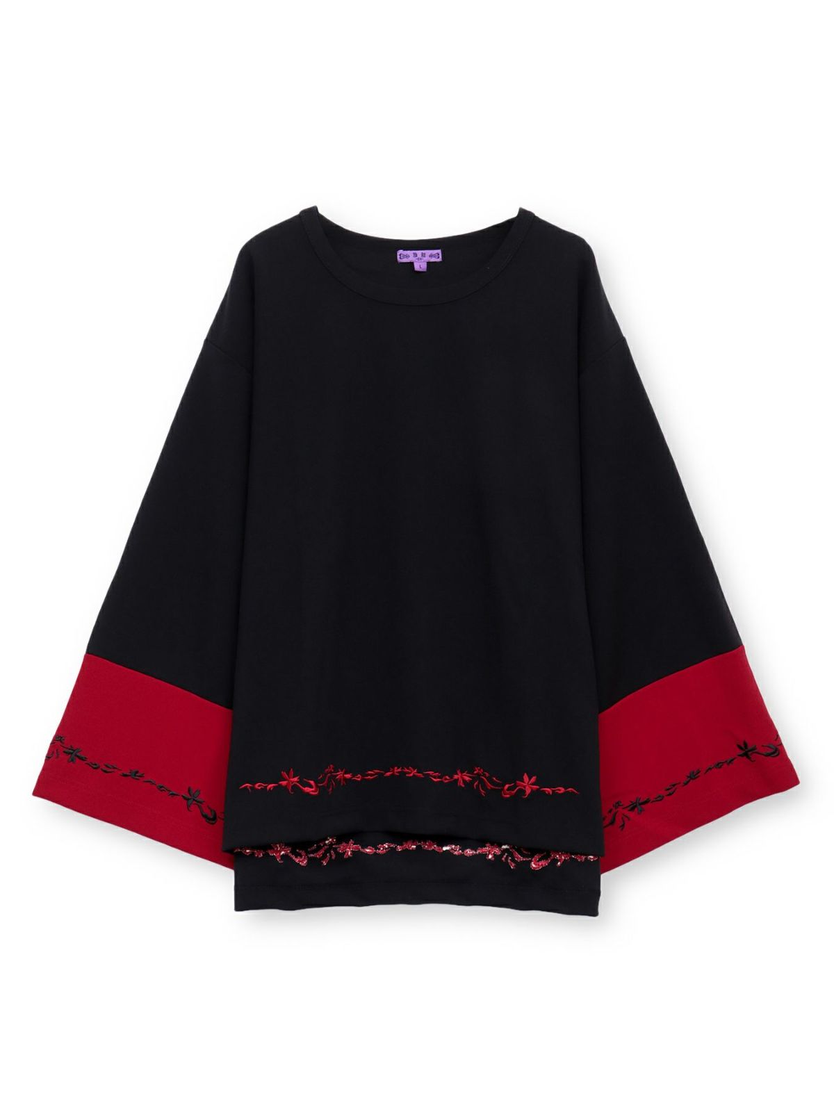  【雅結 -EN-】桜刺繍 キモノスリーブロンT