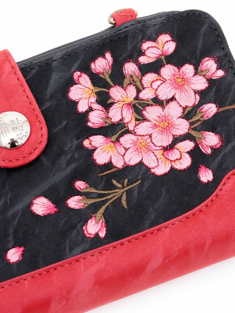 【雅結】桜刺繍ショルダーウォレット
