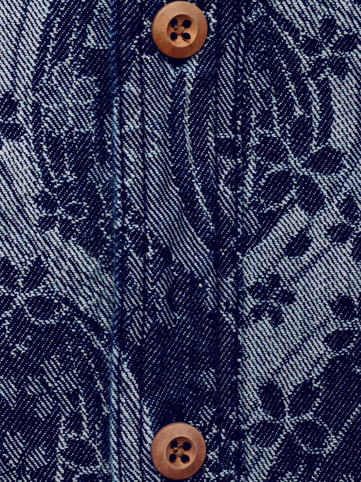 【絡繰魂】“桜流水”デニムジャガード長袖シャツ