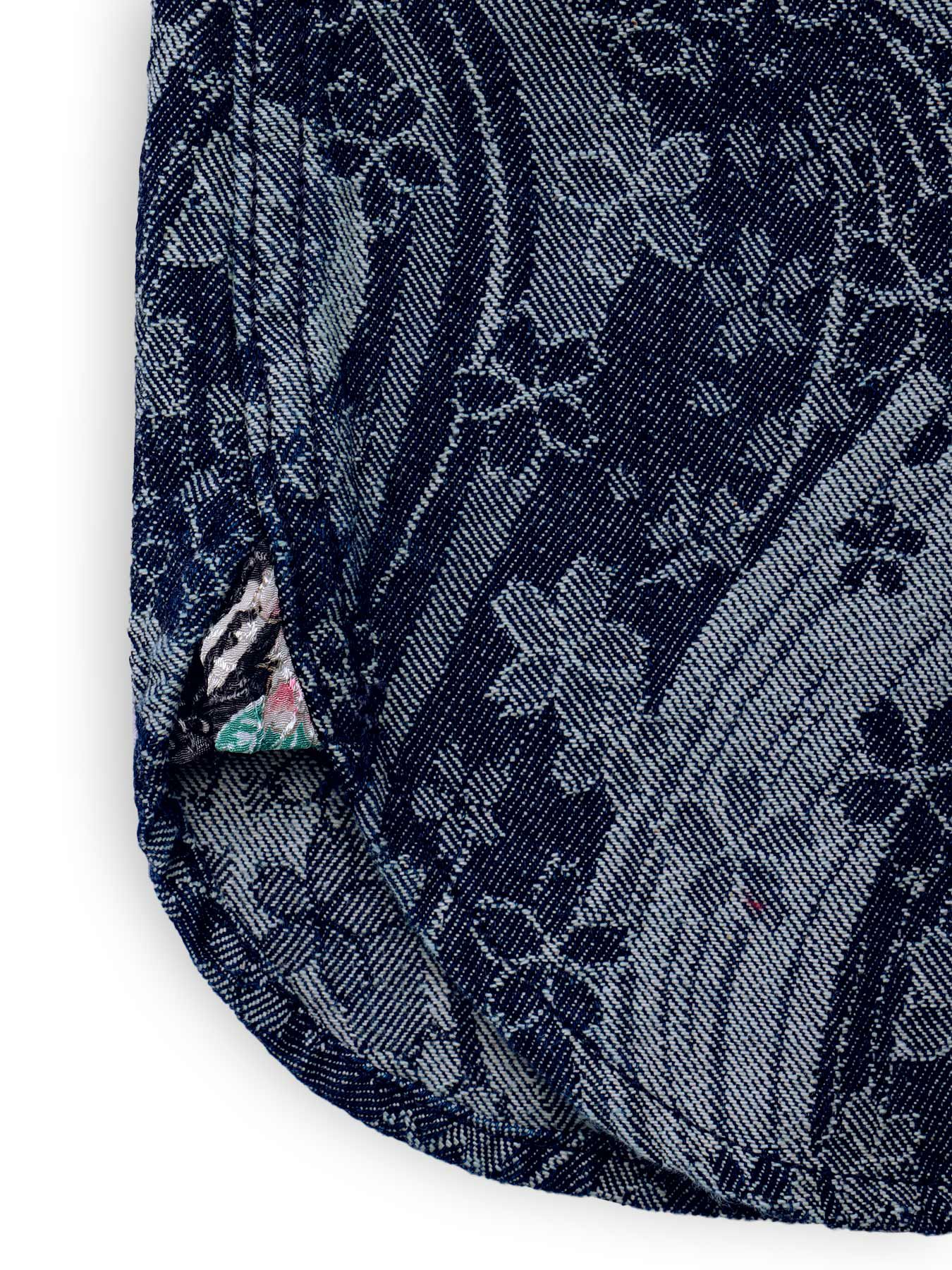 【絡繰魂】“桜流水”デニムジャガード長袖シャツ