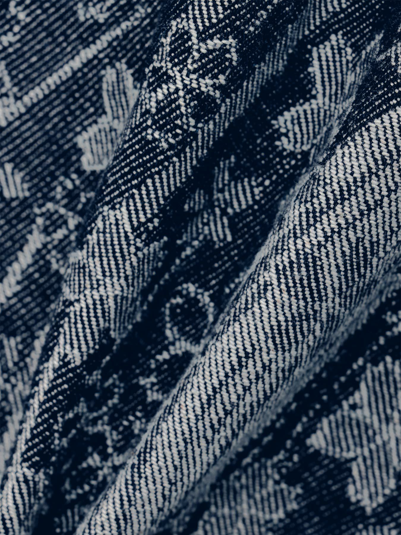 【絡繰魂】“桜流水”デニムジャガード長袖シャツ