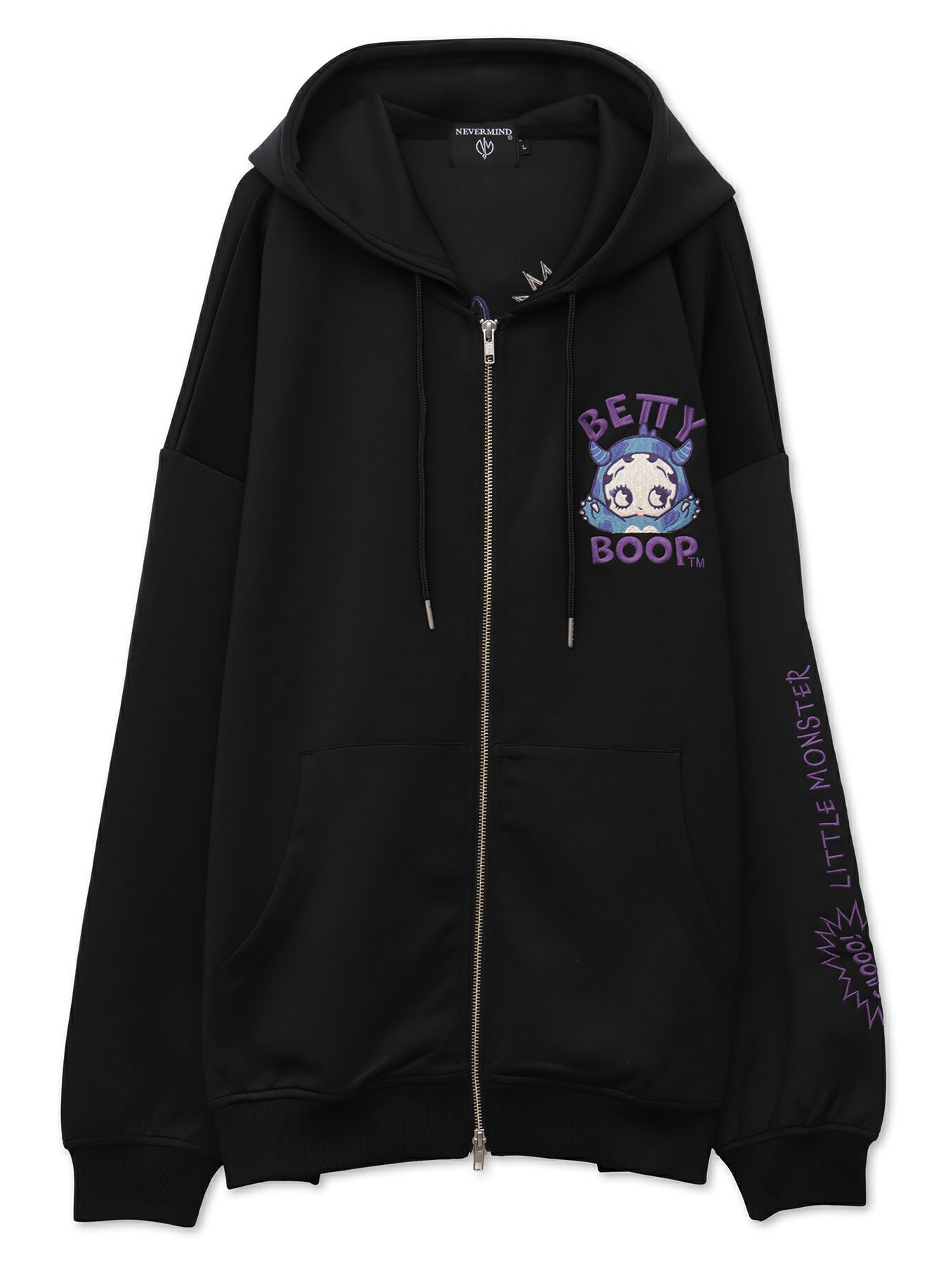 【BETTY BOOP】“恐竜 BETTY”刺繍入りZIPパーカー
