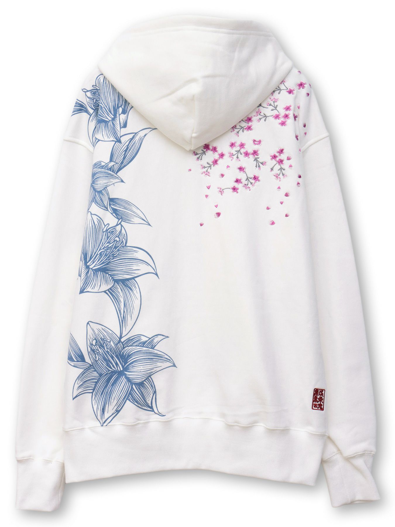 【絡繰魂】“桜吹雪”刺繍入りZIPパーカー