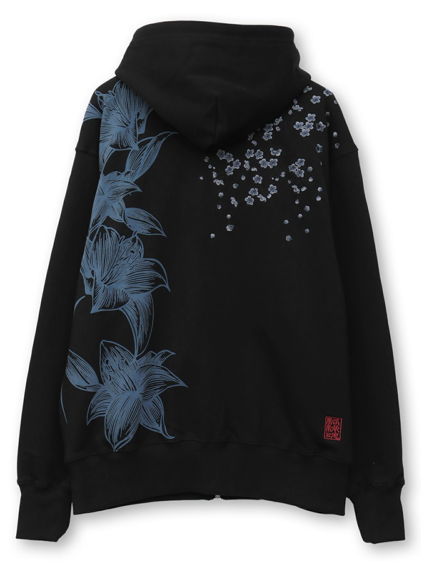 【絡繰魂】“桜吹雪”刺繍入りZIPパーカー