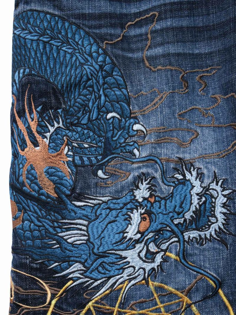  ＜春の予約会＞【絡繰魂・頂】“四神”総刺繍デニムパンツ〔別注〕